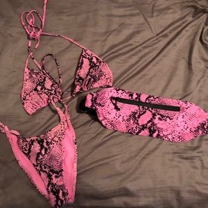 Triangl Bikini With fanny pack ! snake skin